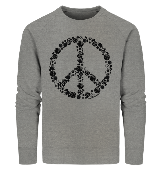 N.O.S.W. BLOCK Sweater "SPORTS FOR PEACE" Männer Organic Sweatshirt mid heather grau