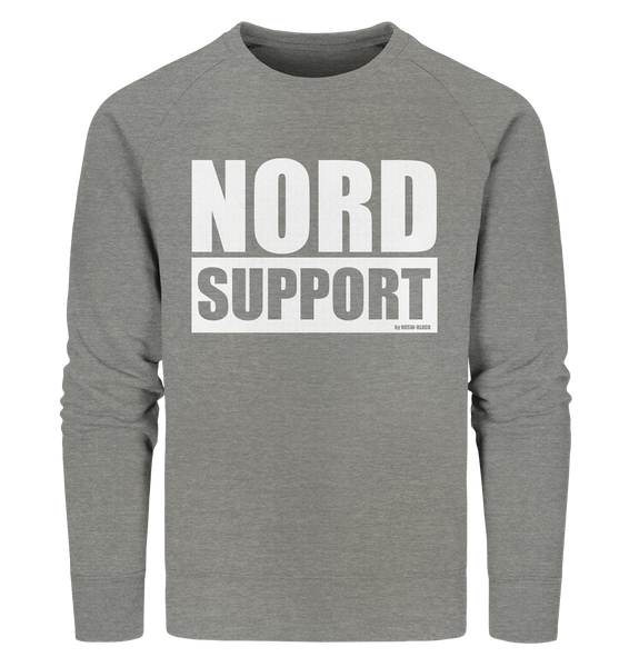 N.O.S.W. BLOCK Fanblock Sweater "NORD SUPPORT" Männer Organic Sweatshirt mid heather grau