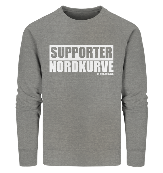 N.O.S.W. BLOCK Fanblock Sweater "SUPPORTER NORDKURVE" Männer Organic Sweatshirt mid heather grau