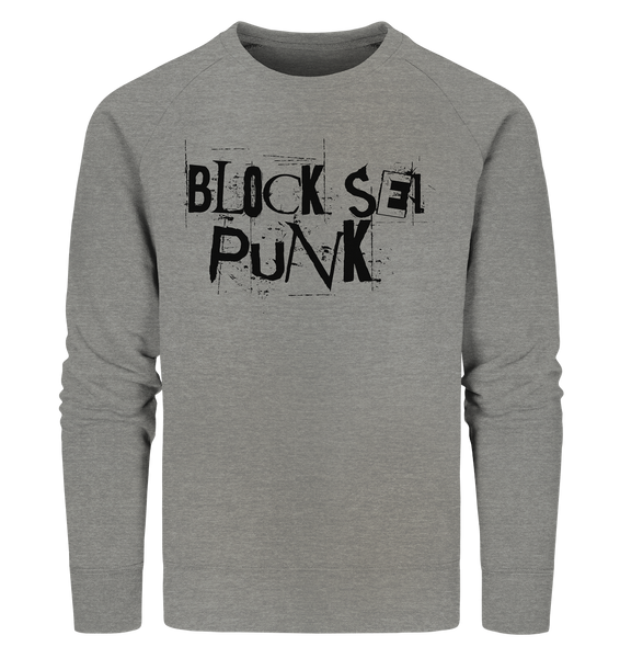 N.O.S.W. BLOCK Fanblock Sweater "BLOCK SEI PUNK" Männer Organic Sweatshirt dark heather grau