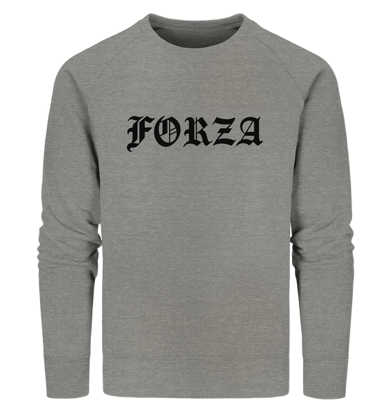N.O.S.W. BLOCK Fanblock Sweater "FORZA" Männer Organic Sweatshirt mid heather grau