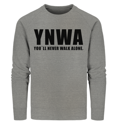 N.O.S.W. BLOCK Fanblock Sweater "YNWA" Männer Organic Sweatshirt mid heather grau