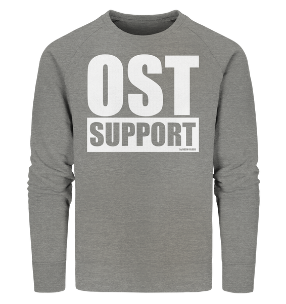 N.O.S.W. BLOCK Fanblock Sweater "OST SUPPORT" Männer Organic Sweatshirt mid heather grau