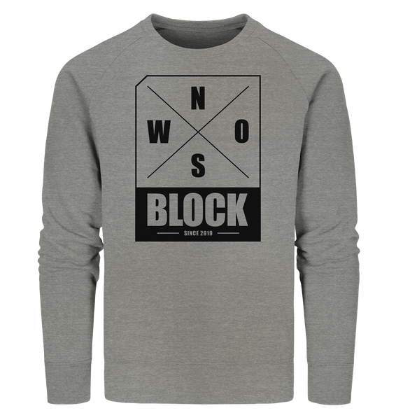N.O.S.W. BLOCK Logo Männer Organic Sweatshirt mid heather grau