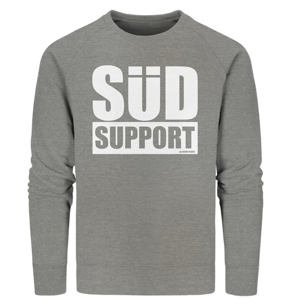 N.O.S.W. BLOCK Fanblock Sweater "SÜD SUPPORT" Männer Organic Sweatshirt mid heather grau