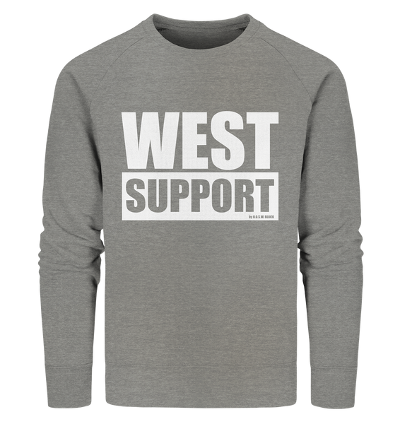 N.O.S.W. BLOCK Fanblock Sweater "WEST SUPPORT" Männer Organic Sweatshirt midheather grau
