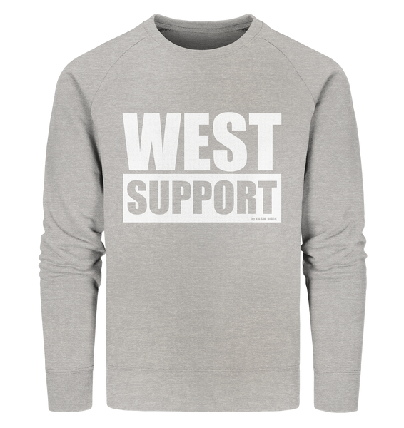 N.O.S.W. BLOCK Fanblock Sweater "WEST SUPPORT" Männer Organic Sweatshirt heather grau