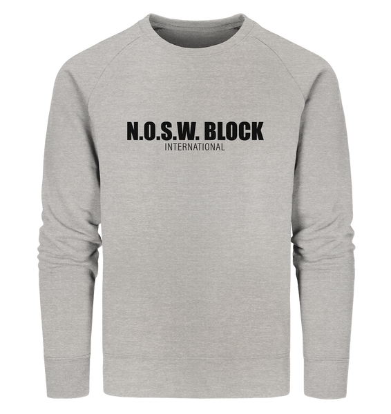 N.O.S.W. BLOCK Sweater "N.O.S.W. BLOCK INTERNATIONAL" Männer Organic Sweatshirt heather grau