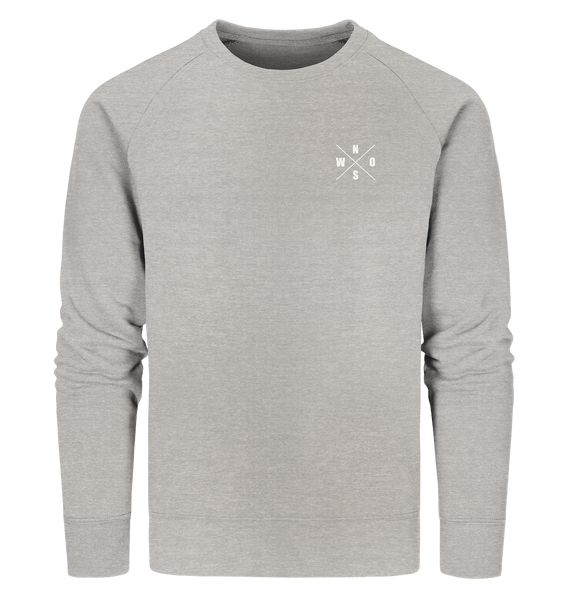 N.O.S.W. BLOCK Sweater "N.O.S.W. ICON" @ Front & Back Männer Organic Sweatshirt heather grau