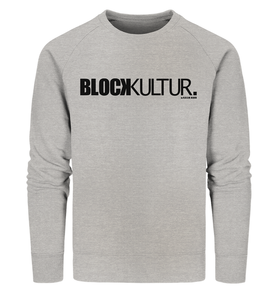 N.O.S.W. BLOCK Fanblock Sweater "BLOCK KULTUR." Männer Organic Sweatshirt heather grau