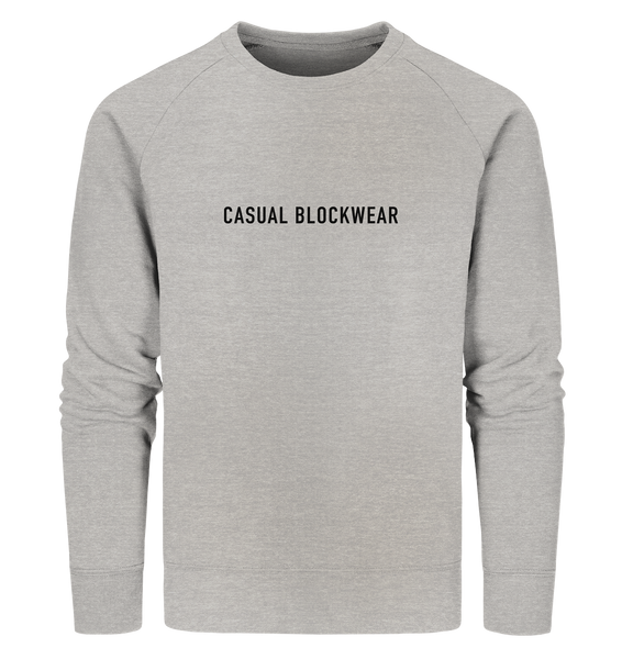 N.O.S.W. BLOCK Hoodie "CASUAL BLOCKWEAR" beidseitig bedruckter Männer Organic Sweatshirt heather grau