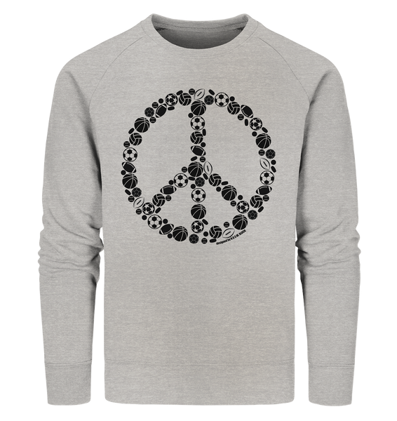 N.O.S.W. BLOCK Sweater "SPORTS FOR PEACE" Männer Organic Sweatshirt heather grau