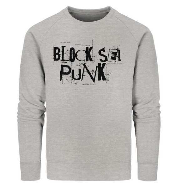 N.O.S.W. BLOCK Fanblock Sweater "BLOCK SEI PUNK" Männer Organic Sweatshirt heather grau
