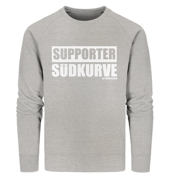 N.O.S.W. BLOCK Fanblock Sweater "SUPPORTER SÜDKURVE" Männer Organic Sweatshirt heather grau