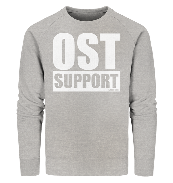 N.O.S.W. BLOCK Fanblock Sweater "OST SUPPORT" Männer Organic Sweatshirt heather grau
