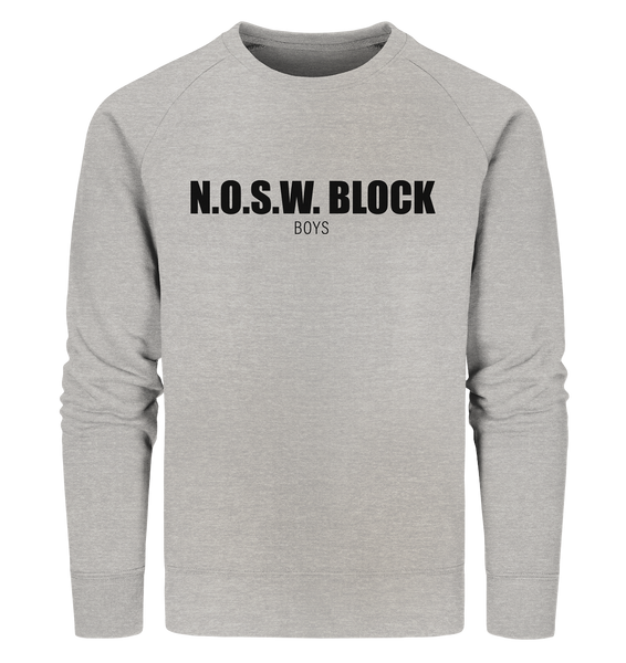 N.O.S.W. BLOCK Sweater "N.O.S.W. BLOCK BOYS" Männer Organic Sweatshirt heather grau
