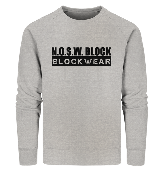 N.O.S.W. BLOCK Sweater "BLOCKWEAR" Männer Organic Sweatshirt heather grau