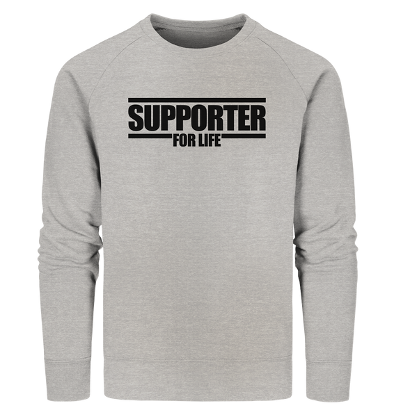 SUPPORTER Sweater "SUPPORTER FOR LIFE" Männer Organic Sweatshirt heather grau