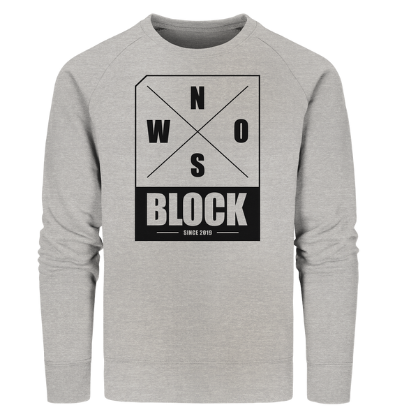 N.O.S.W. BLOCK Logo Männer Organic Sweatshirt heather grau