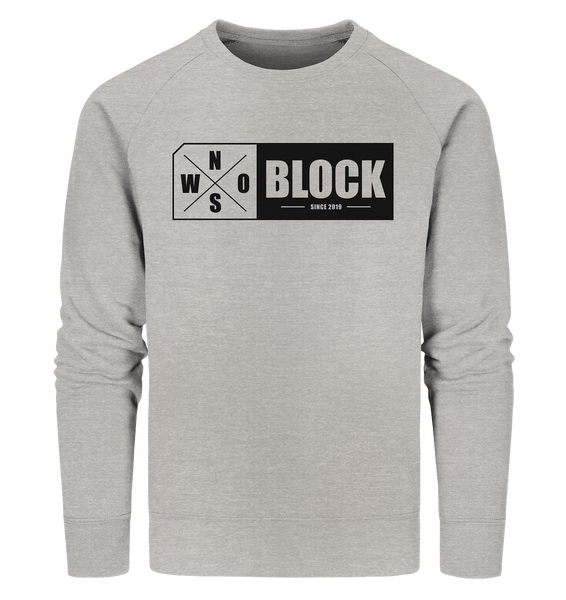 N.O.S.W. BLOCK Logo Sweater Männer Organic Sweatshirt heather grau