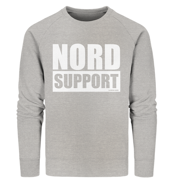 N.O.S.W. BLOCK Fanblock Sweater "NORD SUPPORT" Männer Organic Sweatshirt heather grau
