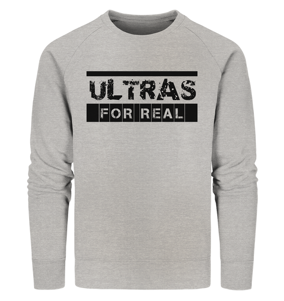 N.O.S.W. BLOCK Ultras Sweater "ULTRAS FOR REAL" beidseitig bedrucktes Männer Organic Sweatshirt heather grau