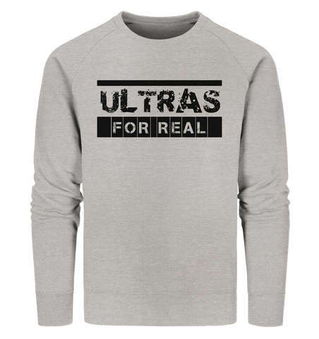 N.O.S.W. BLOCK Ultras Sweater "ULTRAS FOR REAL" beidseitig bedrucktes Männer Organic Sweatshirt heather grau