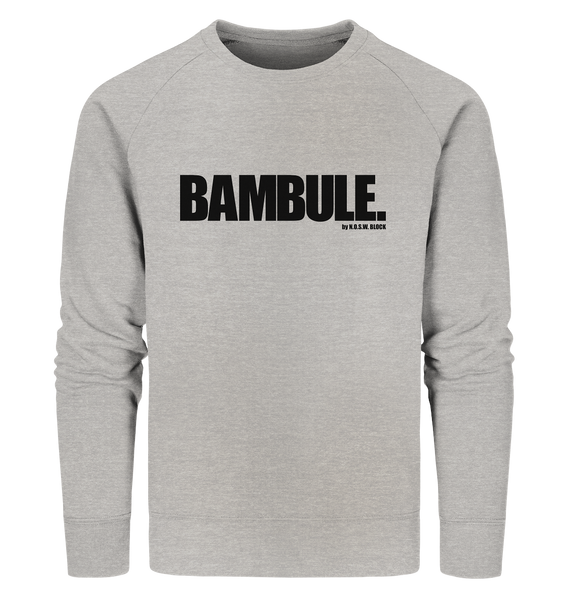 N.O.S.W. BLOCk Fanblock Sweater "BAMBULE." Organic Sweatshirt heather grau