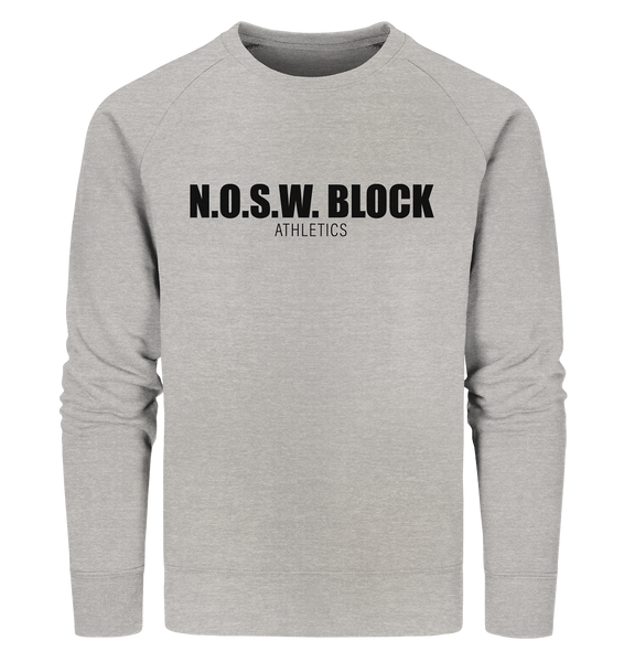 N.O.S.W. BLOCK Sweater "N.O.S.W. BLOCK ATHLETICS" Männer Organic Sweatshirt heather grau