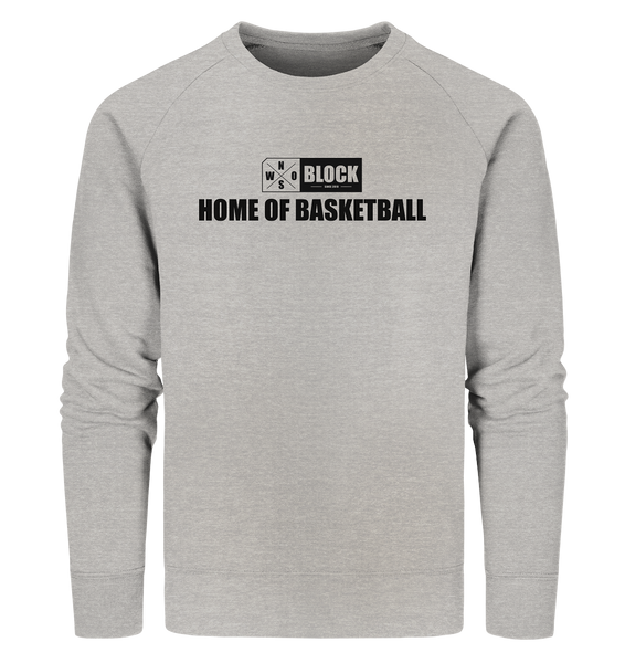 N.O.S.W. BLOCK Sweater "HOME OF BASKETBALL" Männer Organic Sweatshirt heather grau