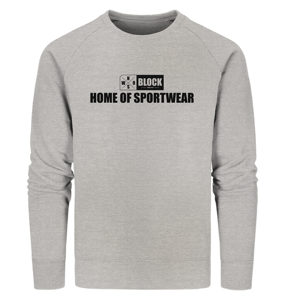 N.O.S.W. BLOCK Sweater "HOME OF SPORTWEAR" Männer Organic Sweatshirt heather grau