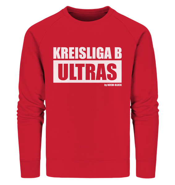 N.O.S.W. BLOCK Ultras Sweater "KREISLIGA B ULTRAS" Männer Organic Sweatshirt rot
