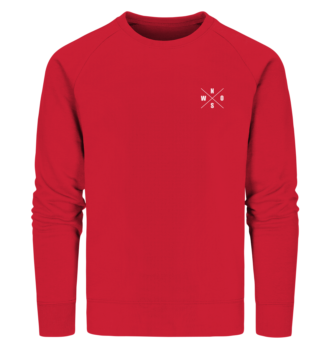 N.O.S.W. BLOCK Fanblock Sweater "AGAINST MODERN FOOTBALL" beidseitig bedrucktes Organic Sweatshirt rot