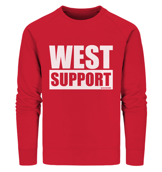N.O.S.W. BLOCK Fanblock Sweater "WEST SUPPORT" Männer Organic Sweatshirt rot