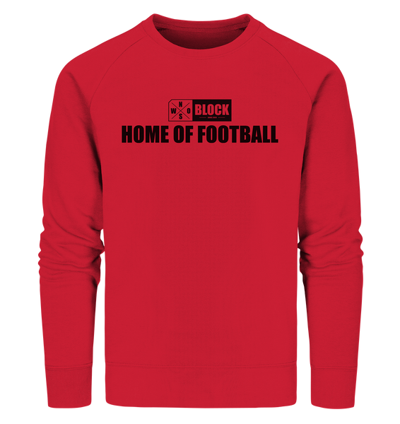 N.O.S.W. BLOCK Sweater "HOME OF FOOTBALL" Männer Organic Sweatshirt rot
