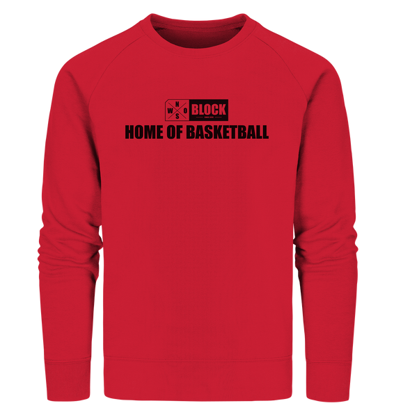 N.O.S.W. BLOCK Sweater "HOME OF BASKETBALL" Männer Organic Sweatshirt rot