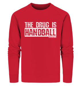 N.O.S.W. BLOCK Fanblock Sweater "THE DRUG IS HANDBALL" Männer Organic Sweatshirt rot