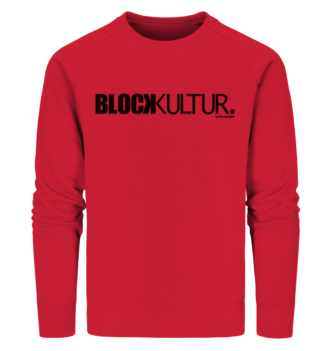 N.O.S.W. BLOCK Fanblock Sweater "BLOCK KULTUR." Männer Organic Sweatshirt rot