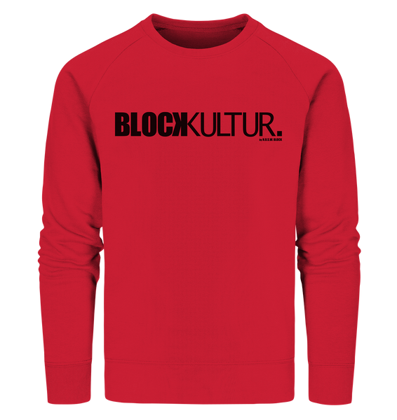 N.O.S.W. BLOCK Fanblock Sweater "BLOCK KULTUR." Männer Organic Sweatshirt rot
