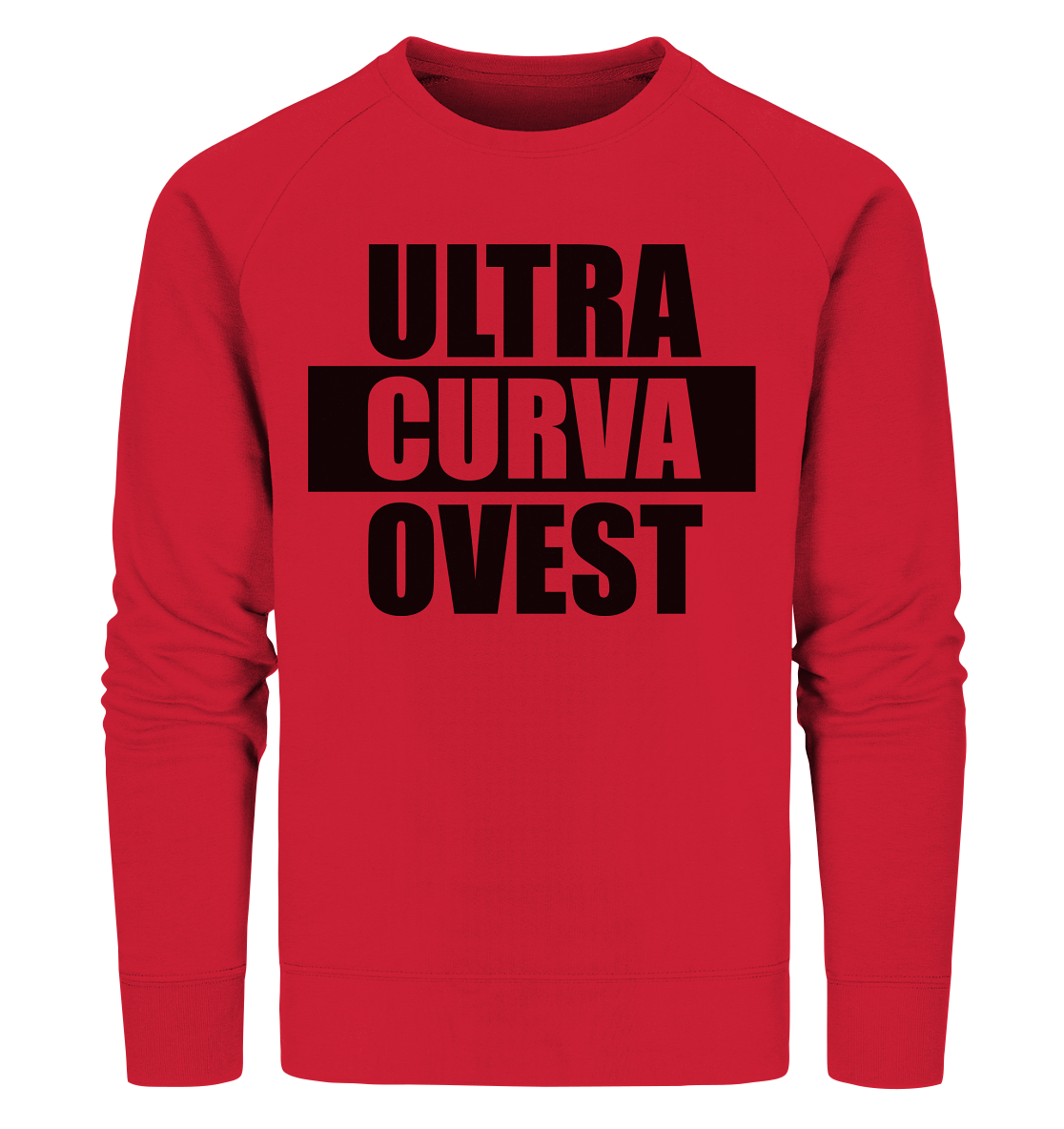 N.O.S.W. BLOCK Ultras Sweater "ULTRA CURVA OVEST" Männer Organic Sweatshirt rot