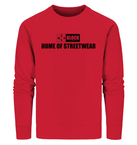 N.O.S.W. BLOCK Sweater "HOME OF STREETWEAR" Männer Organic Sweatshirt rot