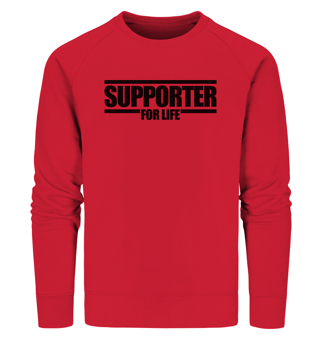 SUPPORTER Sweater "SUPPORTER FOR LIFE" Männer Organic Sweatshirt rot
