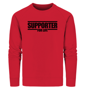 SUPPORTER Sweater "SUPPORTER FOR LIFE" Männer Organic Sweatshirt rot