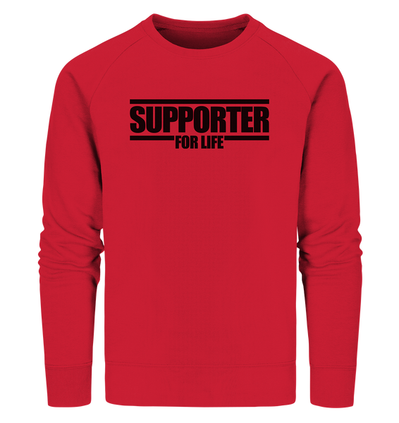 SUPPORTER Sweater "SUPPORTER FOR LIFE" Männer Organic Sweatshirt rot