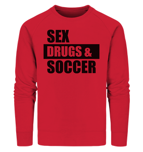 N.O.S.W. BLOCK Fanblock Sweater "SEX, DRUGS & SOCCER" Männer Organic Sweatshirt rot