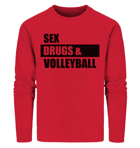 N.O.S.W. BLOCK Fanblock Sweater "SEX, DRUGS & VOLLEYBALL" Männer Organic Sweatshirt rot