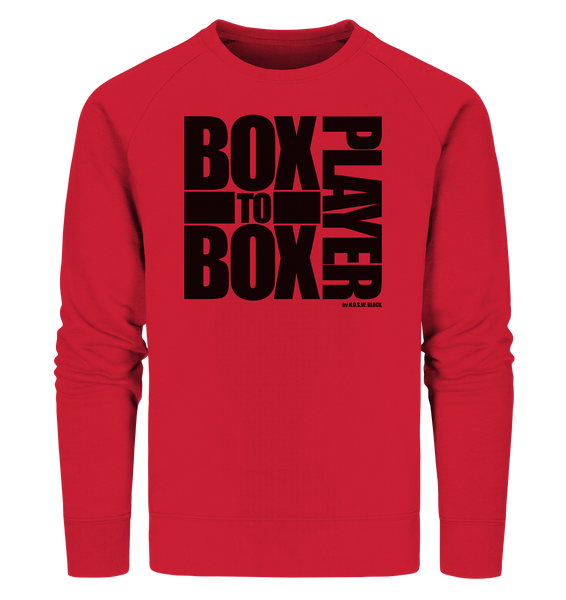 N.O.S.W. BLOCK Fanblock Sweater "BOX TO BOX PLAYER" Männer Organic Sweatshirt rot