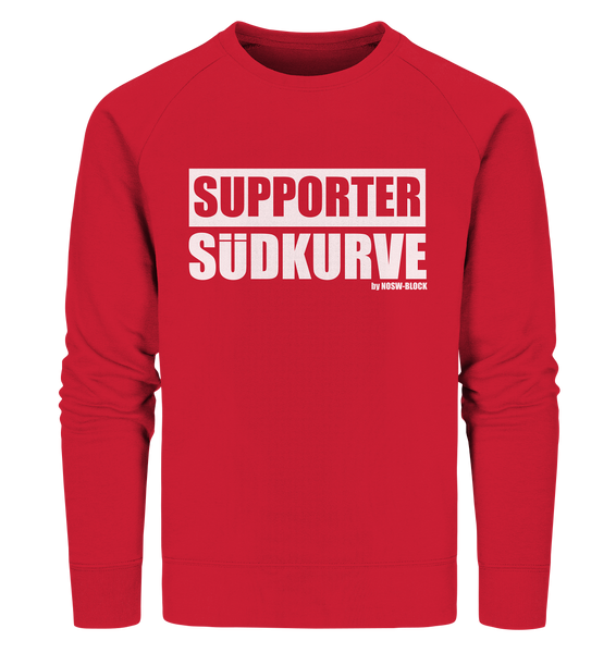 N.O.S.W. BLOCK Fanblock Sweater "SUPPORTER SÜDKURVE" Männer Organic Sweatshirt rot