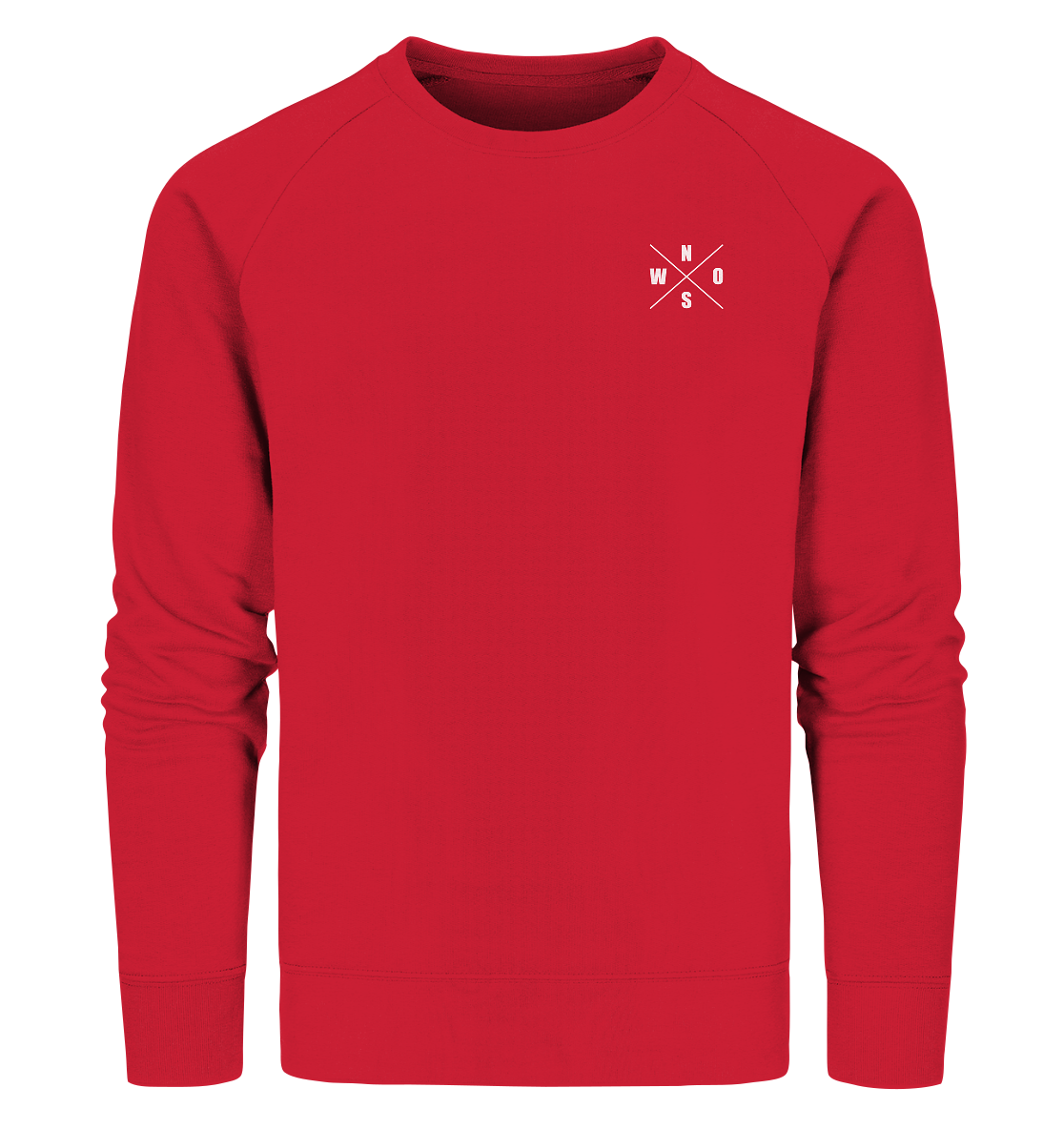 N.O.S.W. BLOCK Gegen Rechts Sweater "HANDBALLFANS GEGEN RECHTS" beidseitig bedrucktes Männer Organic Sweatshirt rot