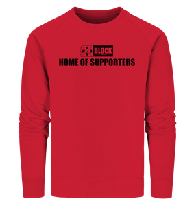 N.O.S.W. BLOCK Hoodie "HOME OF SUPPORTERS" Männer Organic Sweatshirt rot